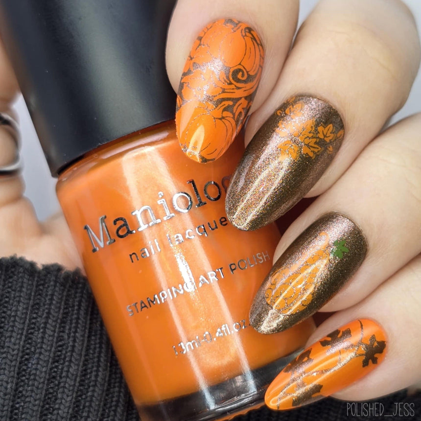 Tangerine Taffeta (B563) - Orange Pearl Cream Stamping Polish