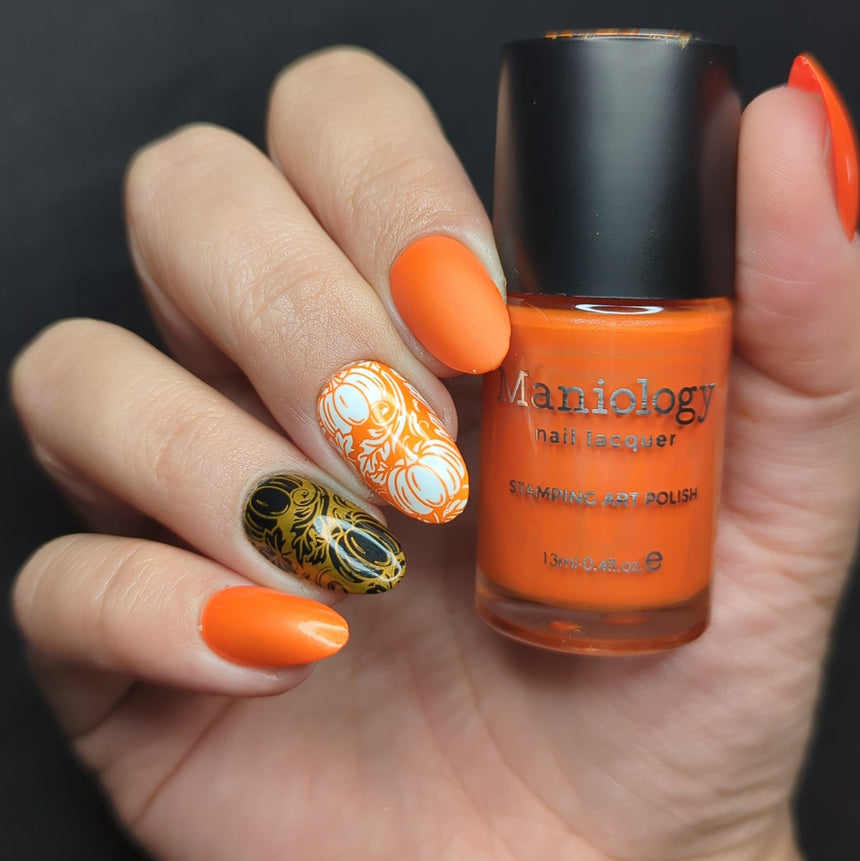 Tangerine Taffeta (B563) - Orange Pearl Cream Stamping Polish