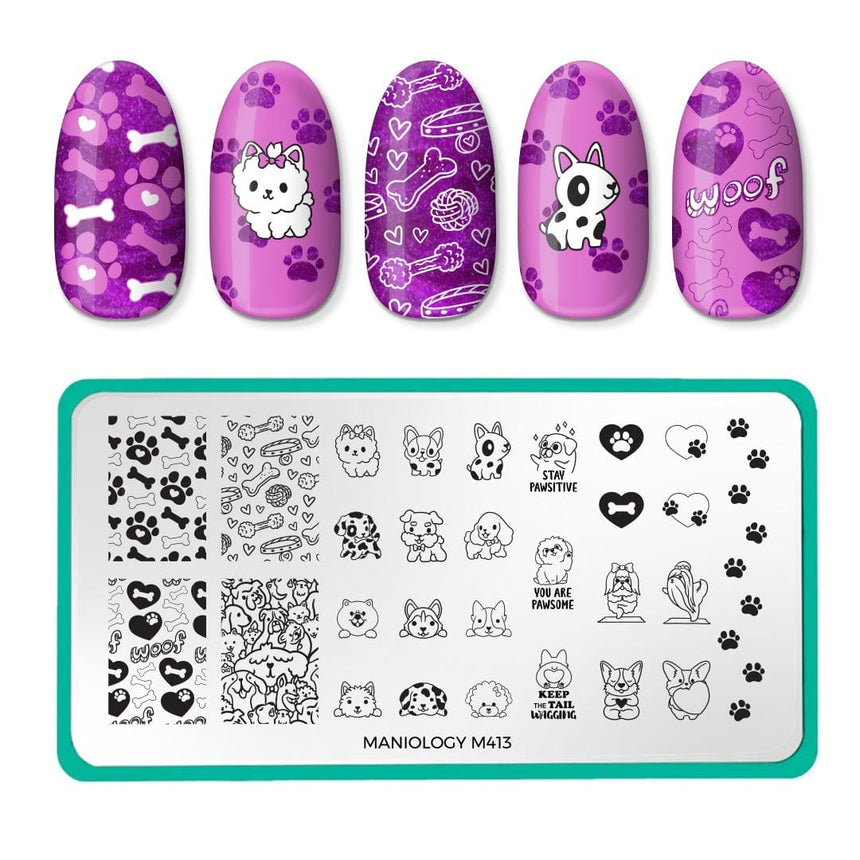 Pawsitive Vibes (M413) - Nail Stamping Plate