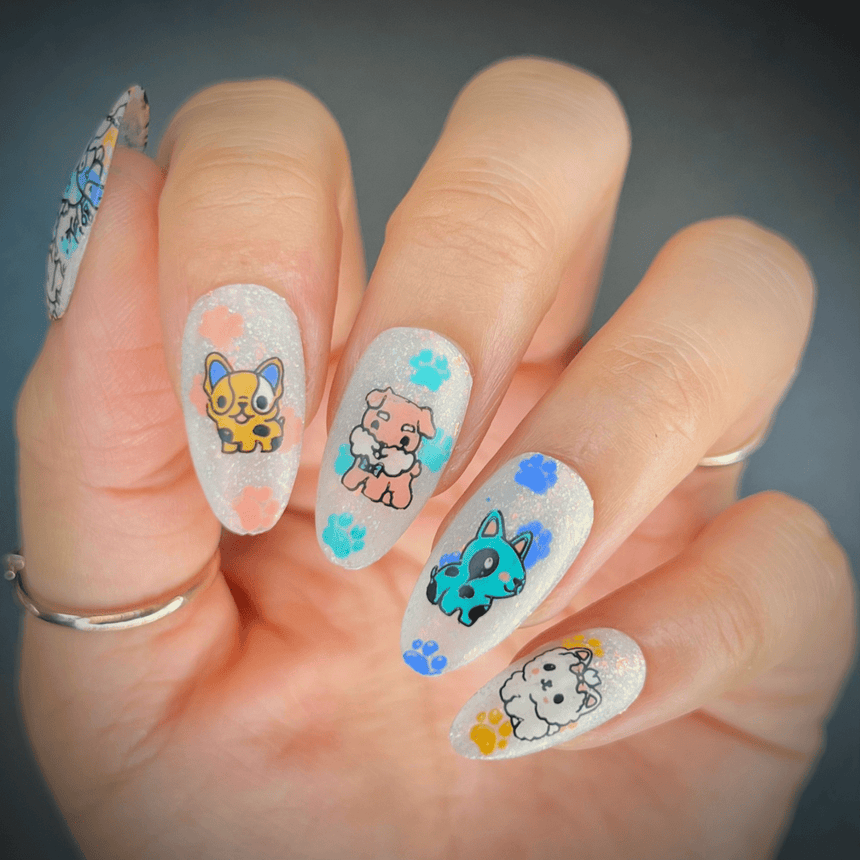 Pawsitive Vibes (M413) - Nail Stamping Plate