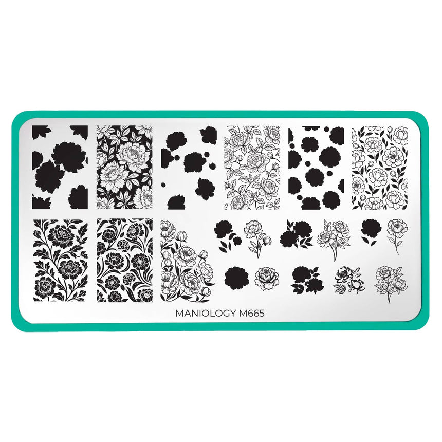 Peony Petals (M665) - Nail Stamping Plate