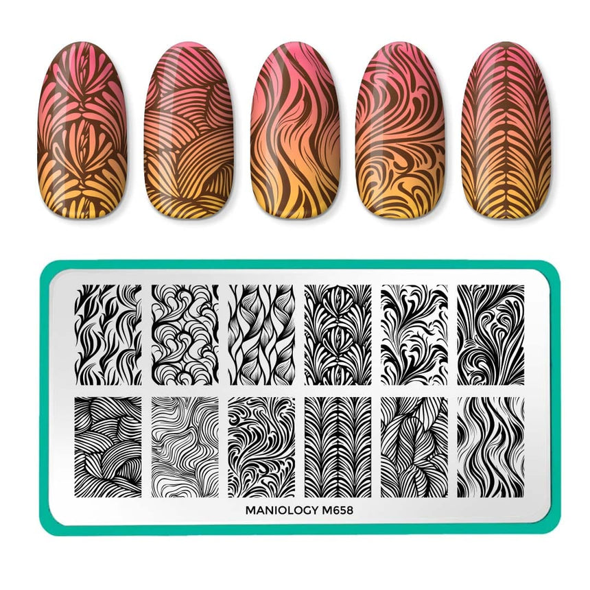 Polished Swirls (M658) - Nail Stamping Plate