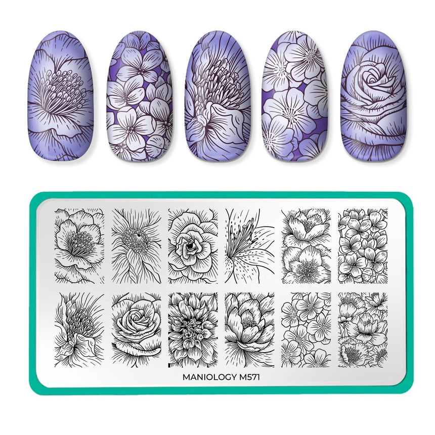 Pretty Petals (M571) - Nail Stamping Plate