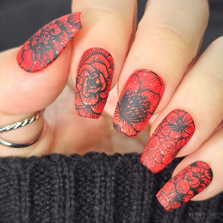 Pretty Petals (M571) - Nail Stamping Plate