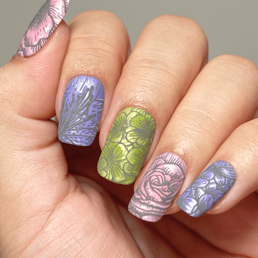 Pretty Petals (M571) - Nail Stamping Plate