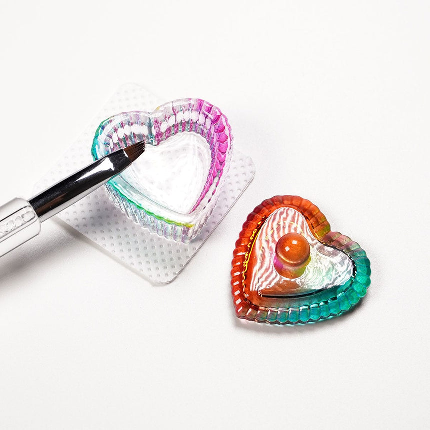 Rainbow Heart Glass Dish with lid