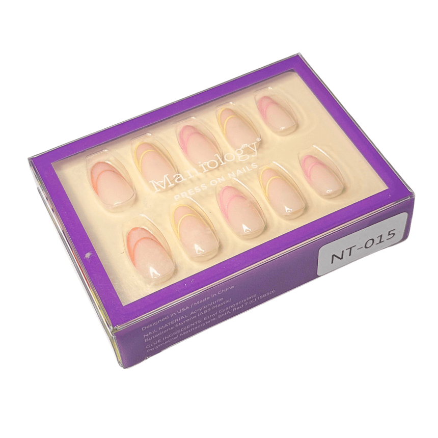 Rainbow Twist Press On Nails - Short Round