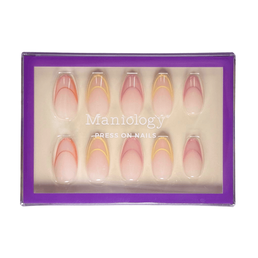 Rainbow Twist Press On Nails - Short Round