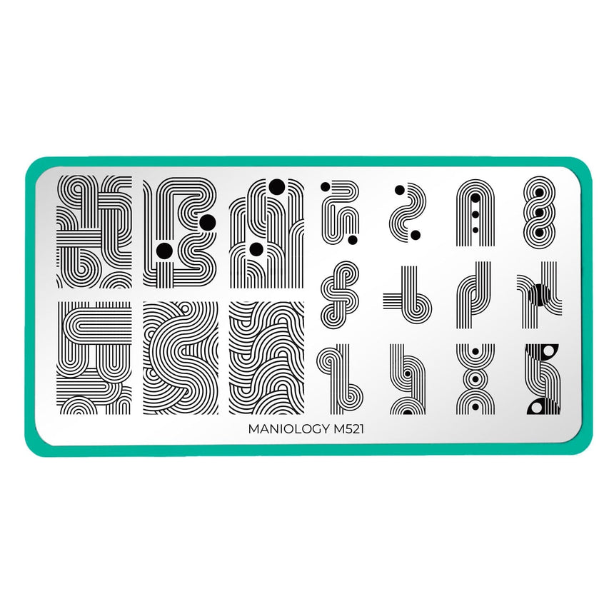 Retro Lines (M521) - Nail Stamping Plate