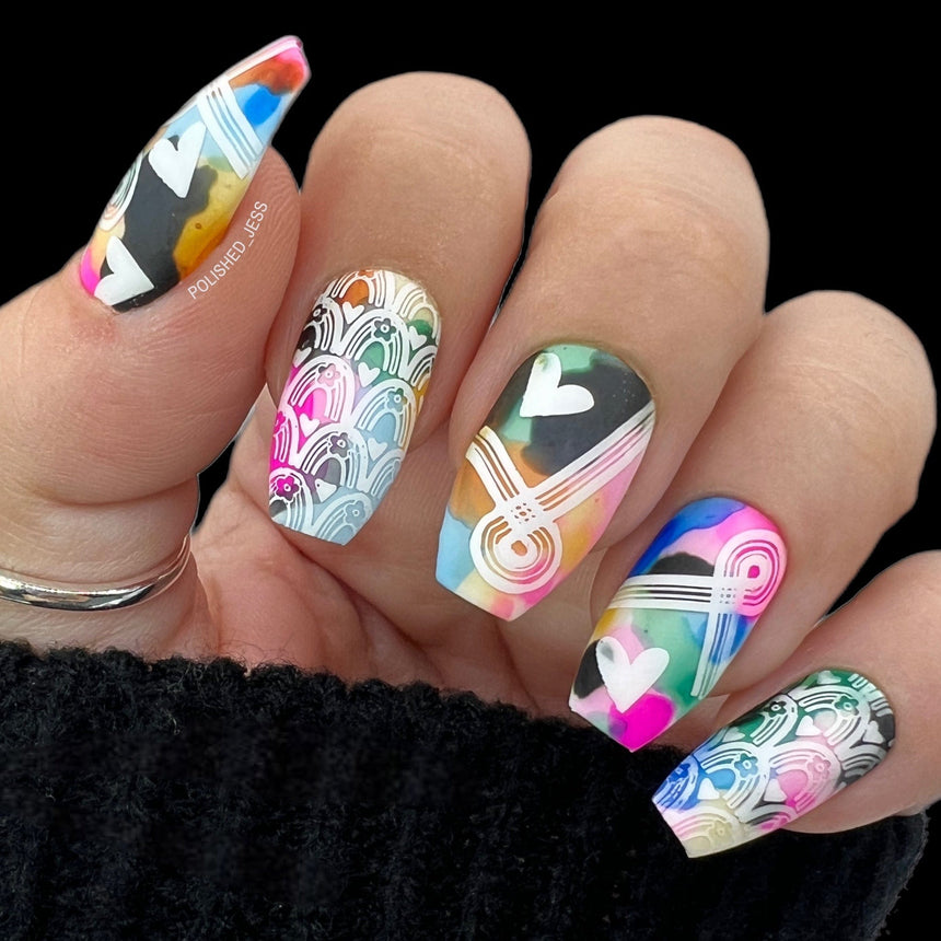 Retro Lover (M330) - Nail Stamping Plate
