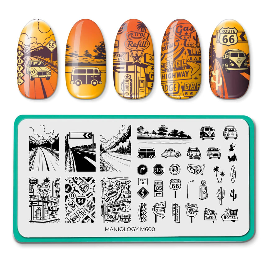 Road Trippin' (M600) - Nail Stamping Plate