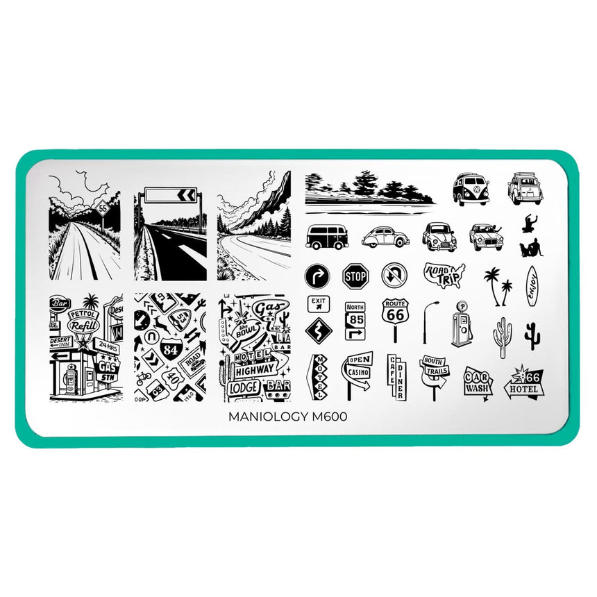 Road Trippin' (M600) - Nail Stamping Plate