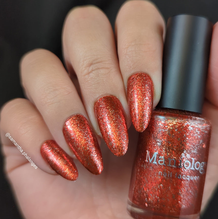 Rustic Charm: Ruby Glow (P170) - Red with Silver Glitter Jellies Nail Polish
