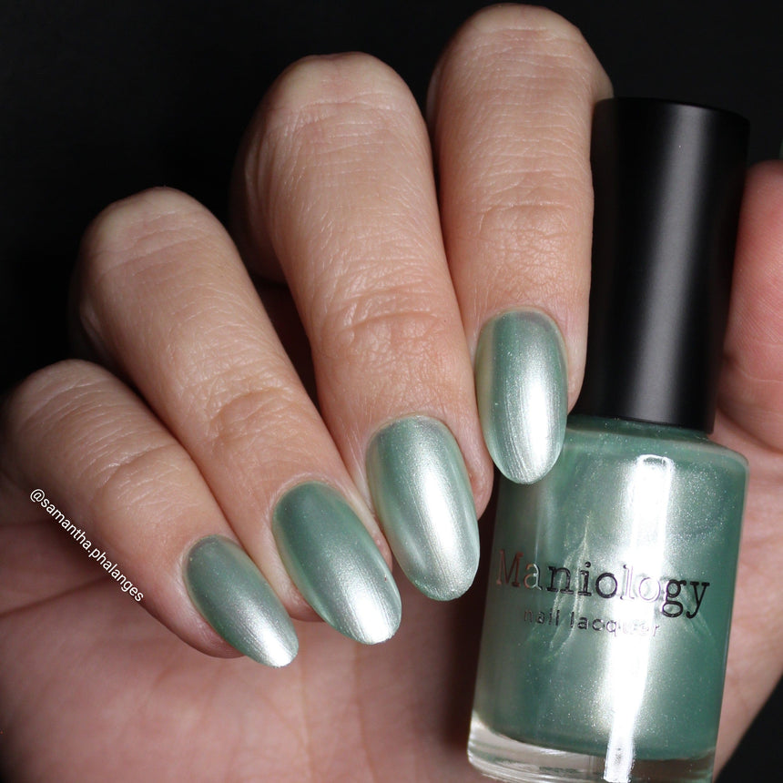 Satin Slumber: Fuzzy Slippers (P179) - Teal Smooth Metallic Nail Polish