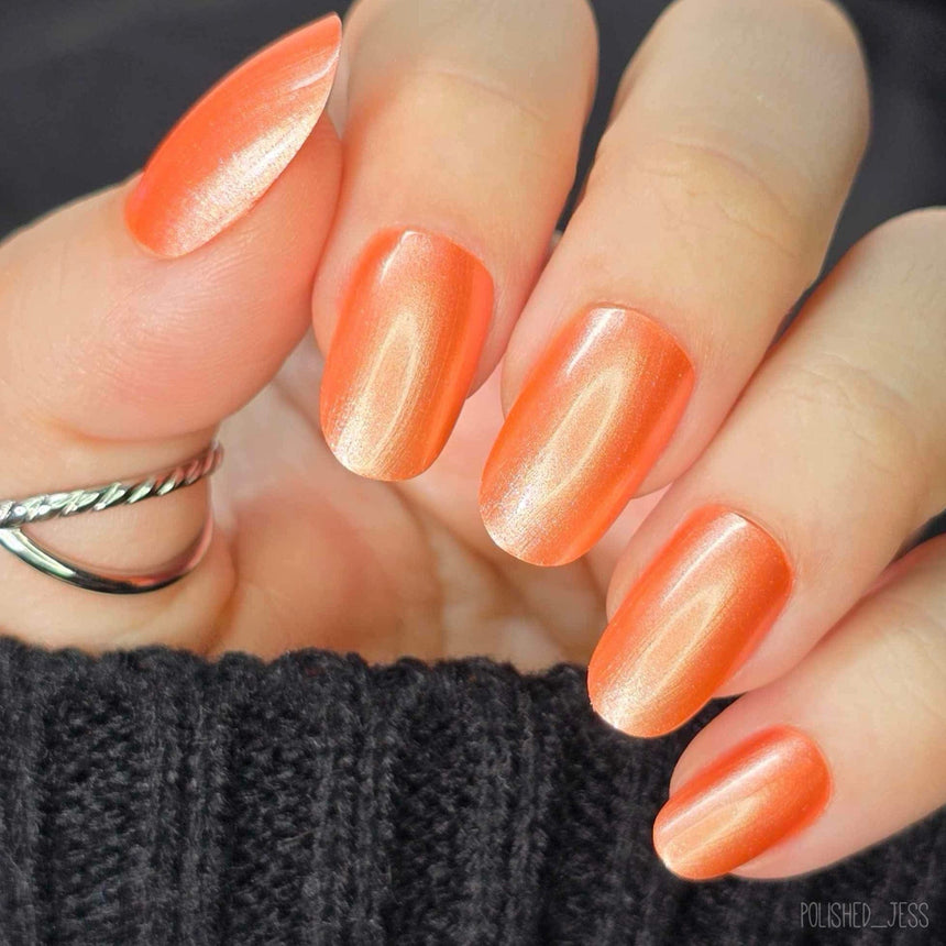 Satin Slumber: Pillow Talk (P175) - Coral Smooth Metallic Nail Polish