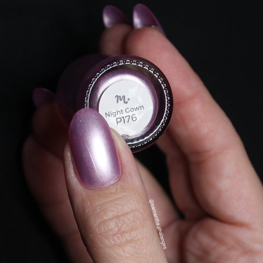 Satin Slumber: Night Gown (P176) - Pink Smooth Metallic Nail Polish
