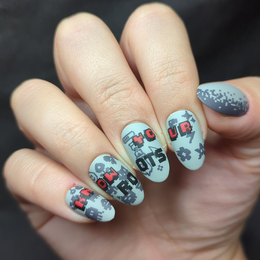 Seeing Pixels (M633) - Nail Stamping Plate