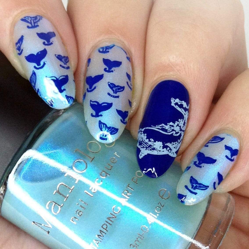 Retrograde (B363) - Duochrome Light Blue Sheer Stamping Polish