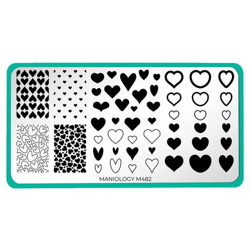Shape Nouveau: Happy Hearts (M482) - Nail Stamping Plate