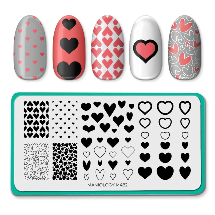 Shape Nouveau: Happy Hearts (M482) - Nail Stamping Plate