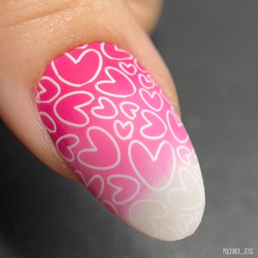 Shape Nouveau: Happy Hearts (M482) - Nail Stamping Plate
