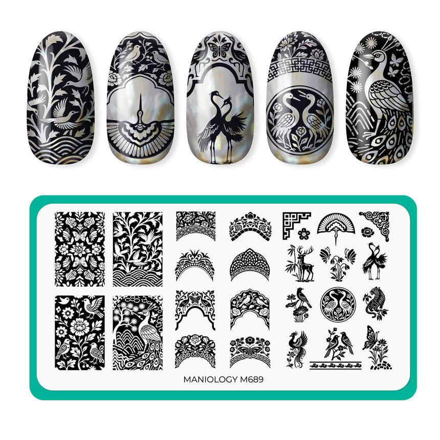 Shell Inlay French (M689) - Nail Stamping Plate