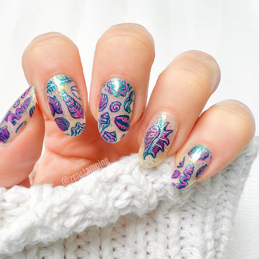 Shell Yeah! (M388) - Nail Stamping Plate