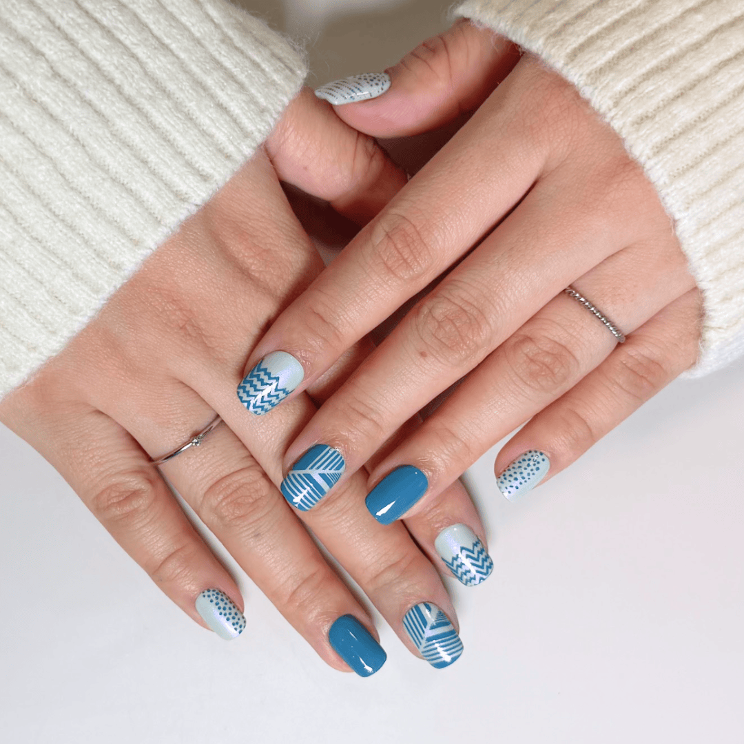 Simply Classic Nail Stamping Starter Kit with Blue Polish