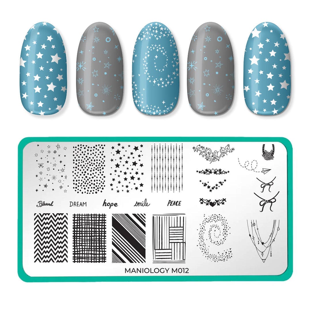 Simply Classic Nail Stamping Starter Kit with Blue Polish
