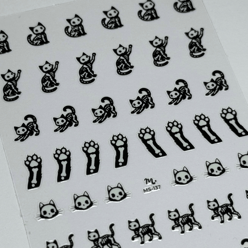 Skele-Cats (MS-137) - Nail Art Sticker