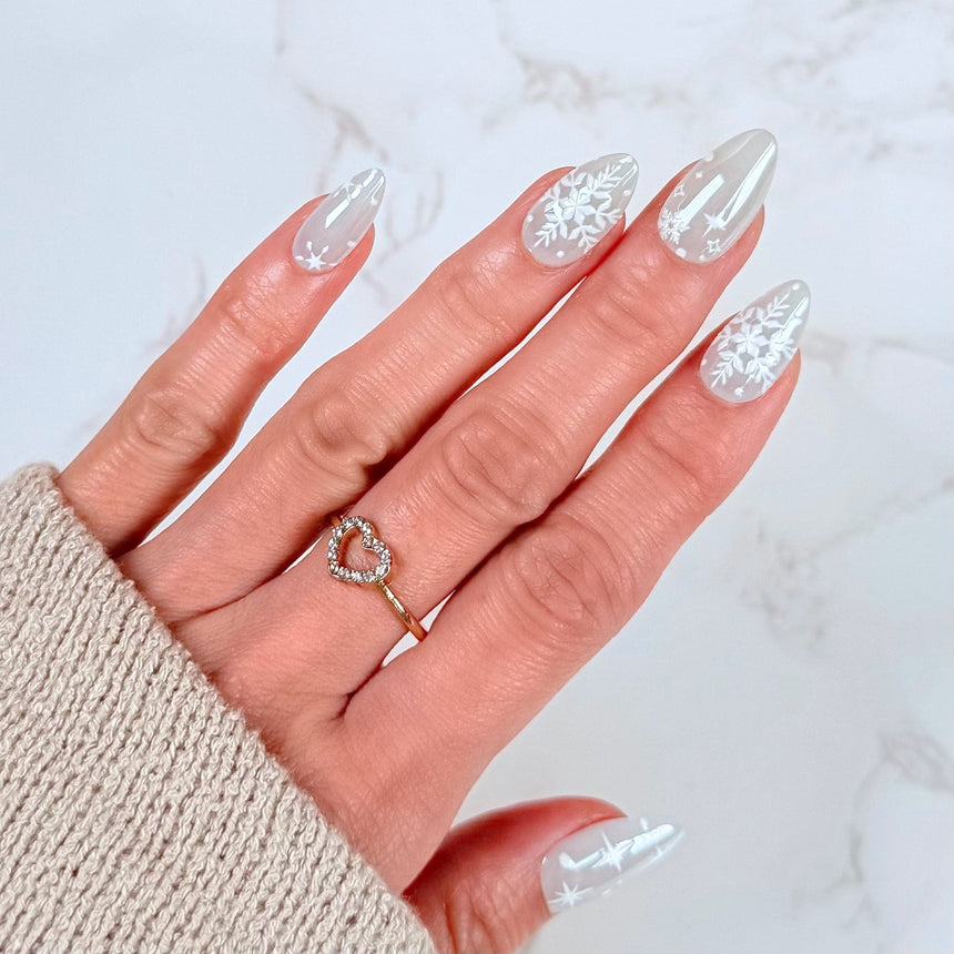 Snow Bunny Press On Nails - Short Almond