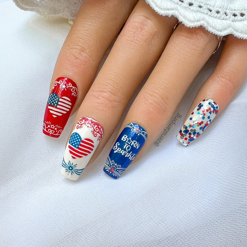 Star Spangled (M503) - Nail Stamping Plate