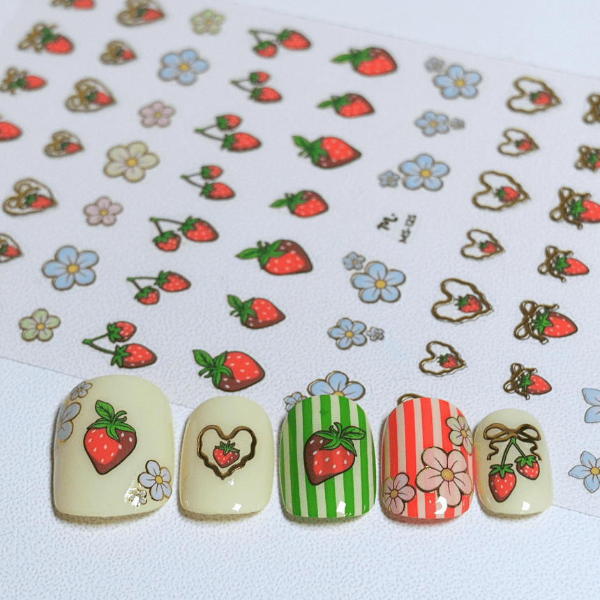 Strawberry Fields (MS-125) - Nail Art Sticker