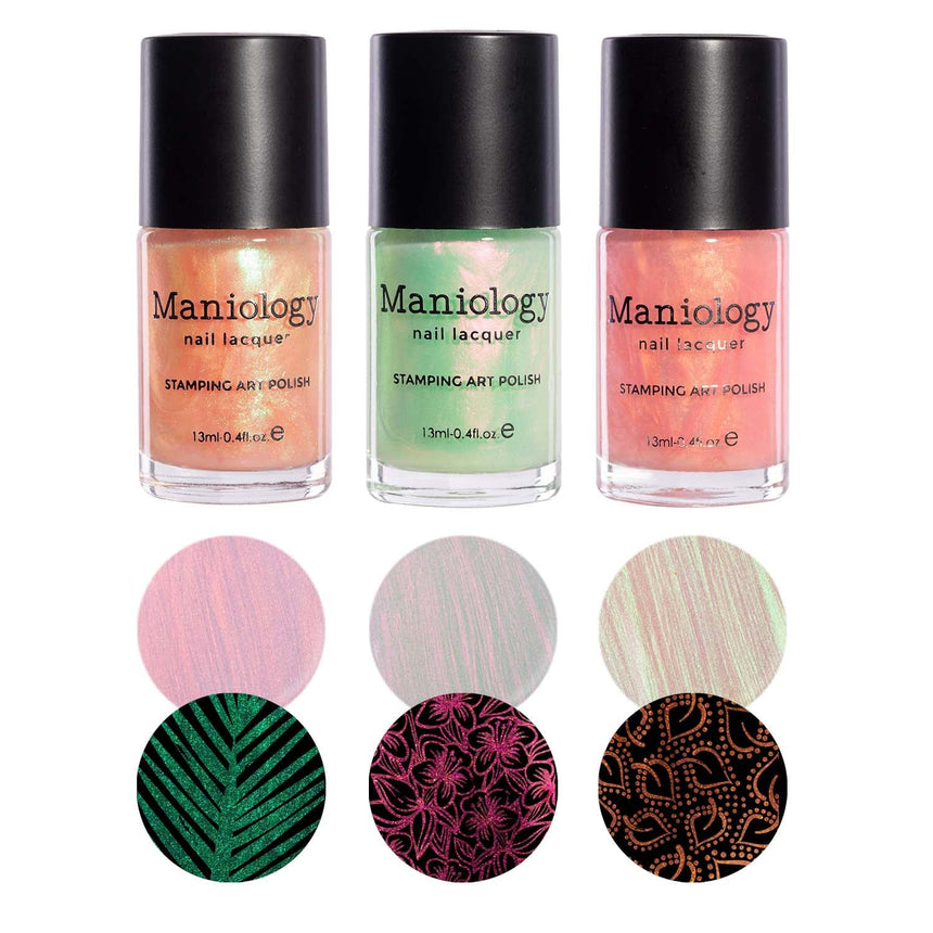 Sunrays: 3-Piece Aurora Duochrome Stamping Polish Set