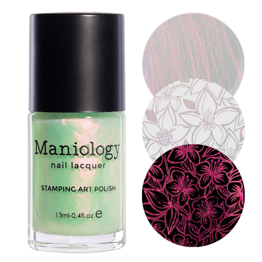 Fish Scale (B476) - Aurora Duochrome Green to Pink Stamping Polish