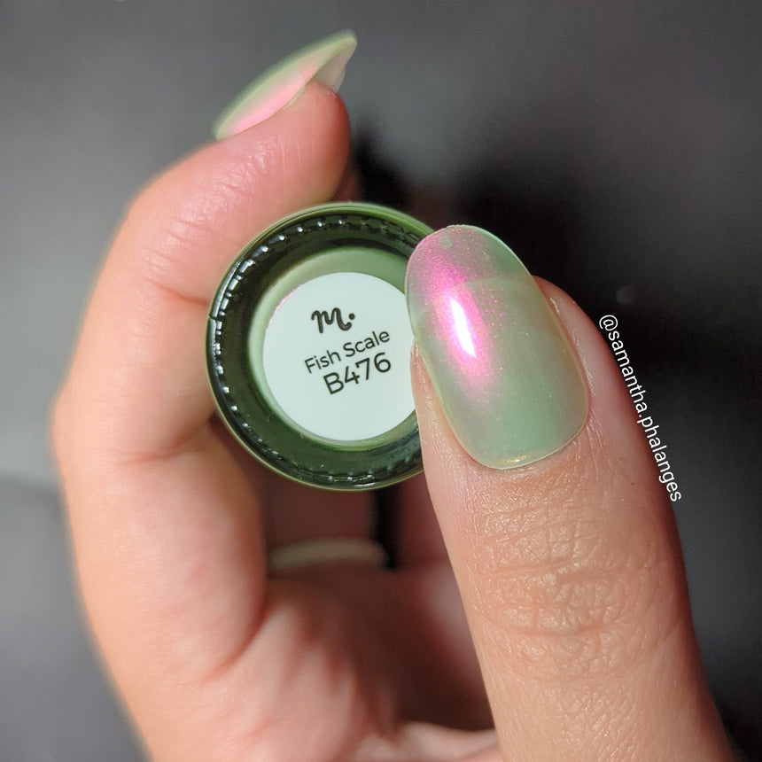 Fish Scale (B476) - Aurora Duochrome Green to Pink Stamping Polish