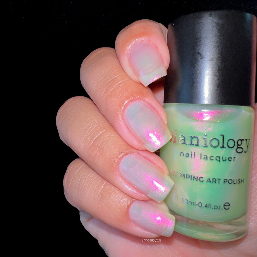 Fish Scale (B476) - Aurora Duochrome Green to Pink Stamping Polish