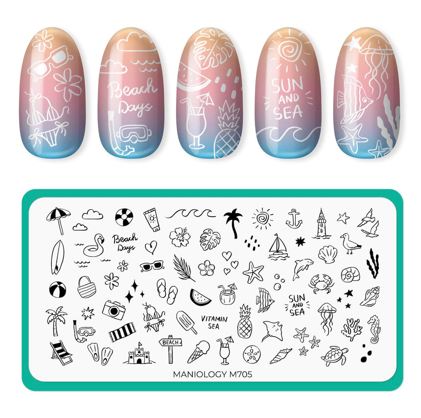 Tan Lines & Sunshine (M705) - Nail Stamping Plate