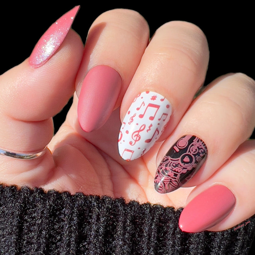 Terracotta Rose (B297) - Light Red Cream Stamping Polish