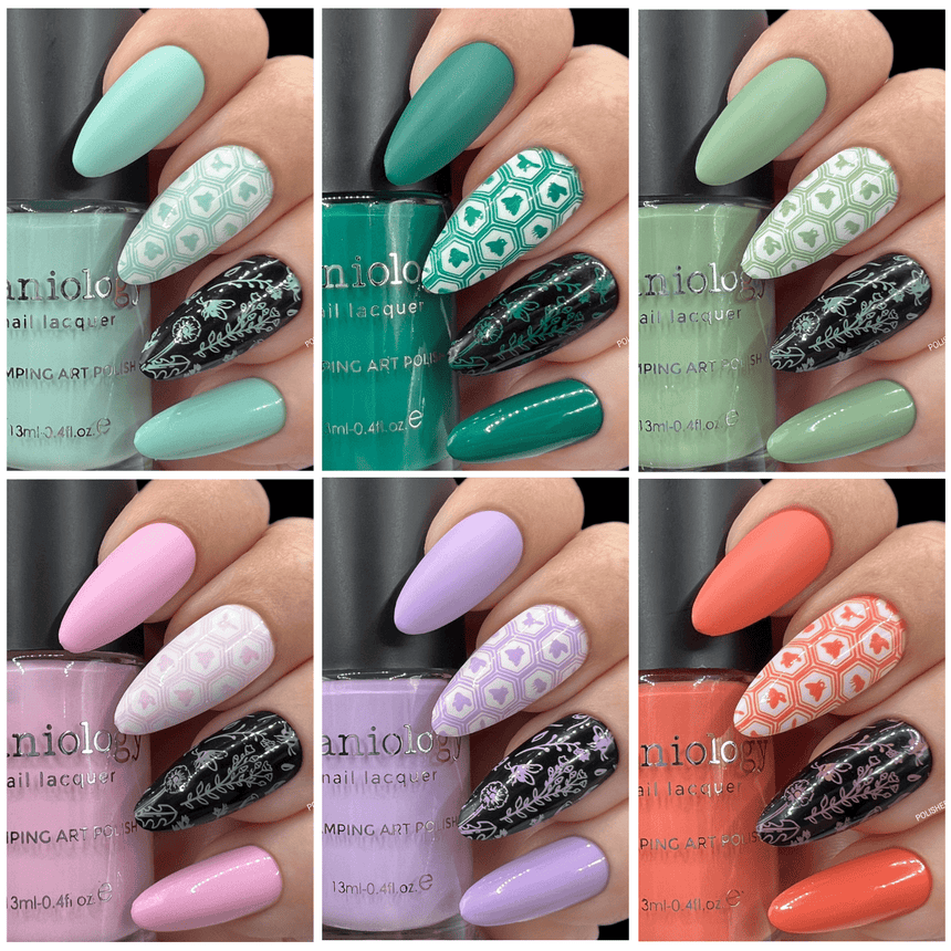 The Gardener: 6-Piece Creamy Pastel Stamping Polish Set