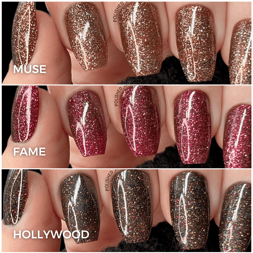 Tinseltown: 3-Piece Semi Sheer with Glitter Nail Polish Set