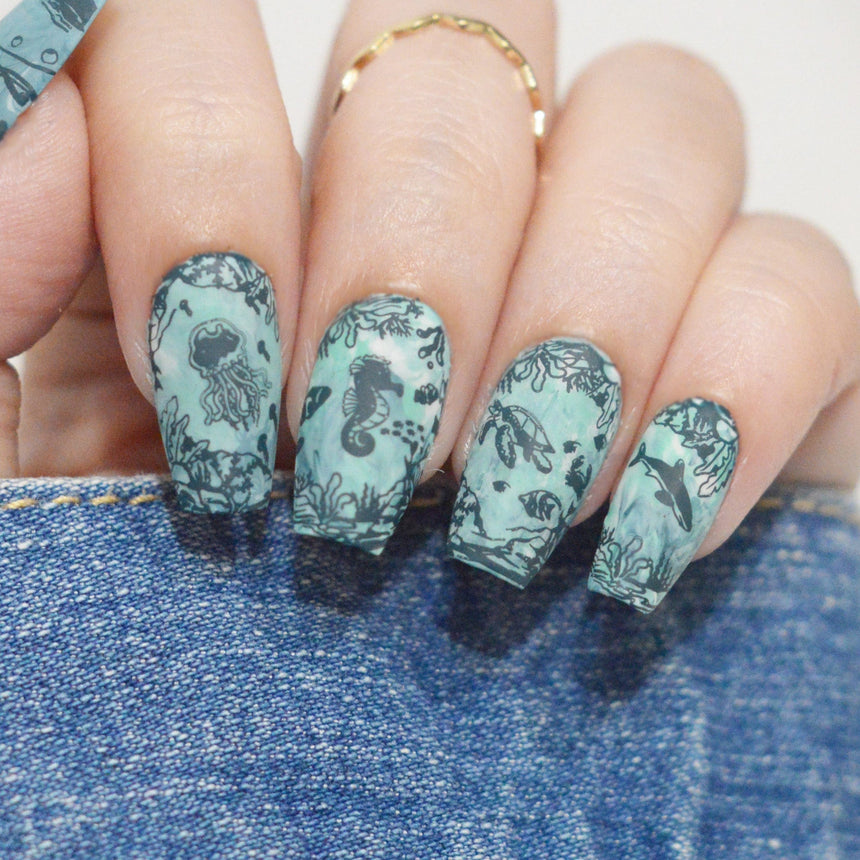 Under the Waves (M609) - Nail Stamping Plate