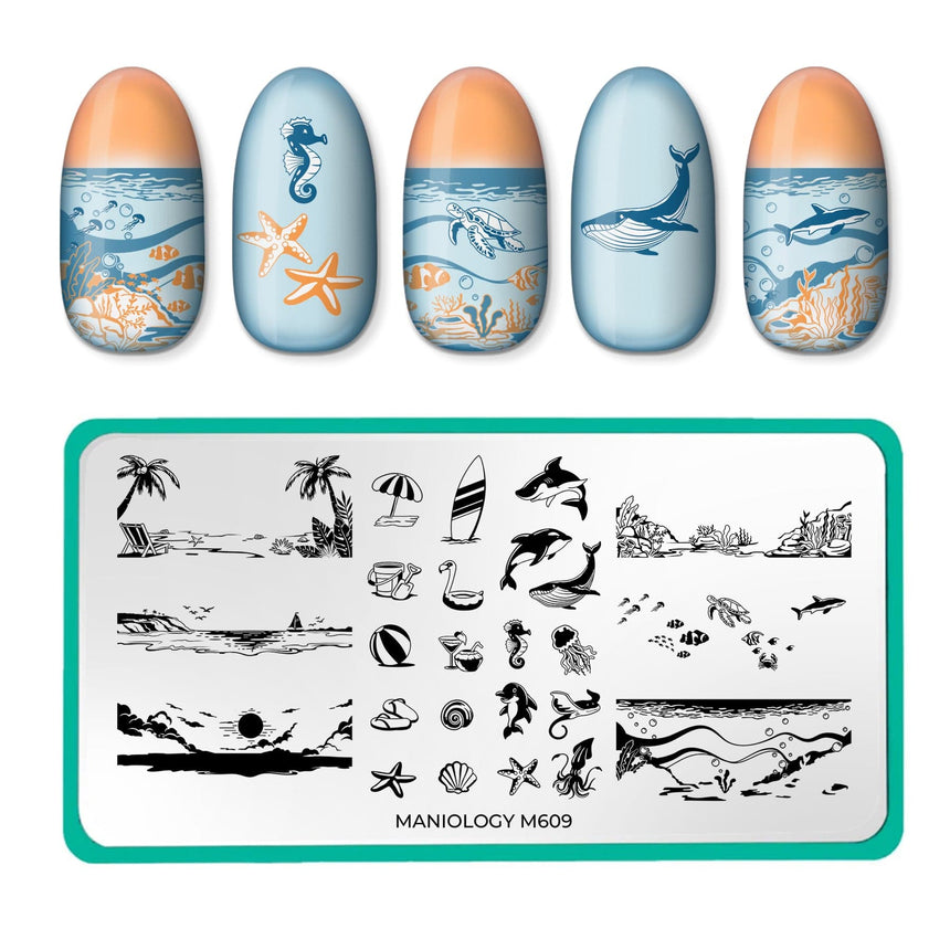 Under the Waves (M609) - Nail Stamping Plate