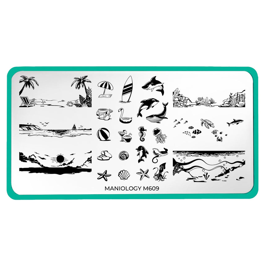 Under the Waves (M609) - Nail Stamping Plate