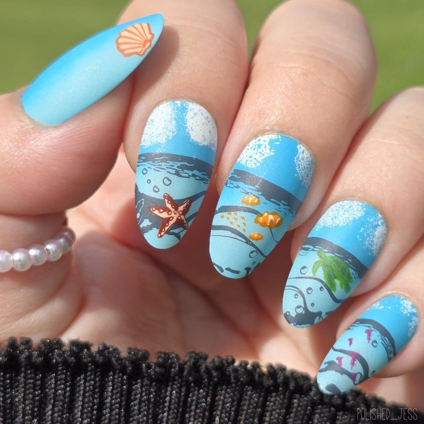 Under the Waves (M609) - Nail Stamping Plate