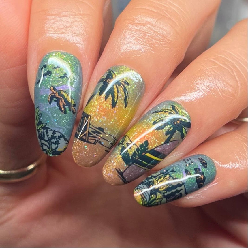 Under the Waves (M609) - Nail Stamping Plate