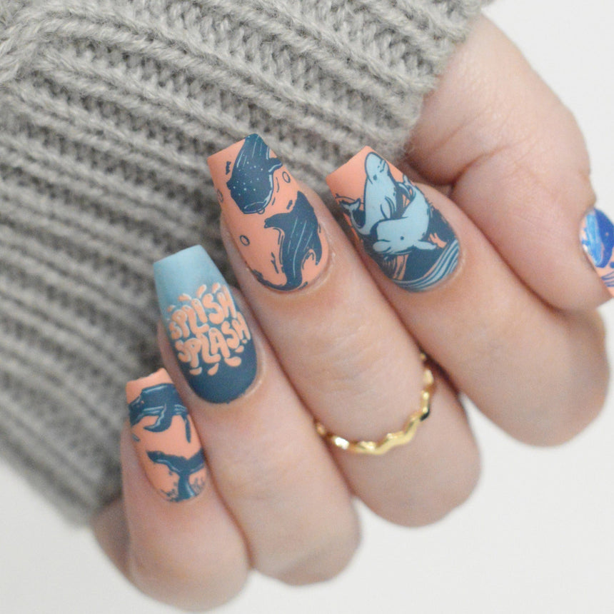 Whale Rider (M608) - Nail Stamping Plate