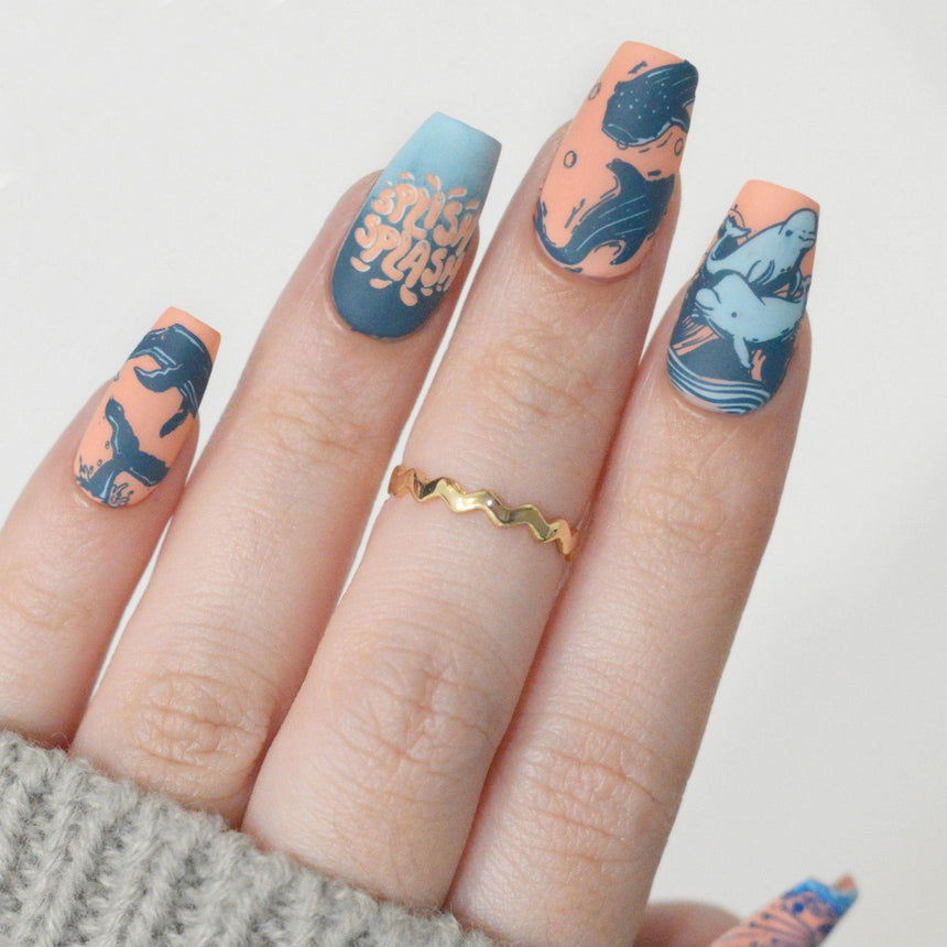 Whale Rider (M608) - Nail Stamping Plate