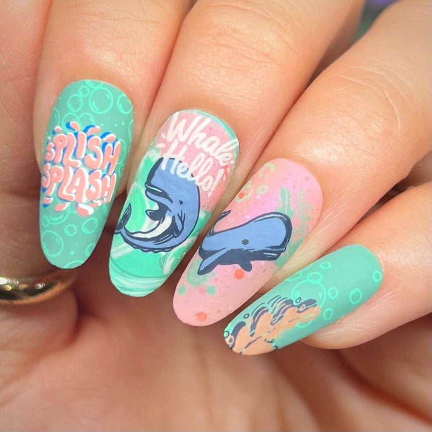 Whale Rider (M608) - Nail Stamping Plate