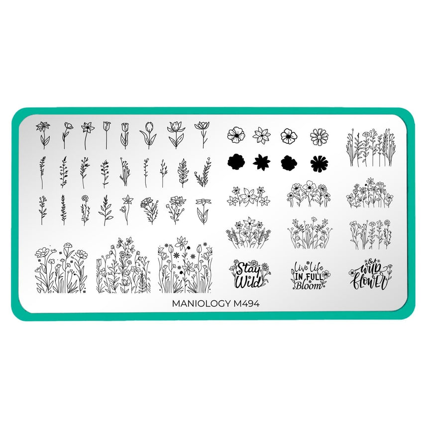 Wildflowers (M494) - Nail Stamping Plate